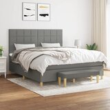 The Living Store Box spring postelja z vzmetnico temno siva 160x200 cm blago - Box Spring Postelja, (21437691) Cene