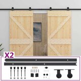  Klizna vrata s priborom za montažu 80 x 210 cm masivna borovina | shoptok.hr