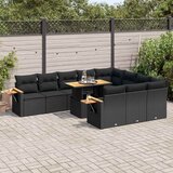 vidaXL Vrtna sedežna garnitura 11-delna z blazinami poli ratan akacija, (21782048) | Shoptok.si