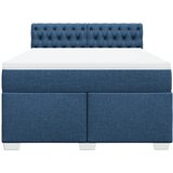  Krevet s oprugama i madracem plavi 140x200 cm od tkanine | shoptok.hr