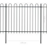  Vrtna ograda s ukrasnim lukovima čelična 11 9 x 1 5 m crna - Crna 1 11.9 m 1.5 m | shoptok.hr