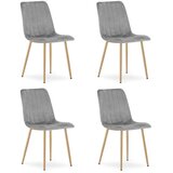 Lava stolica - svijetlo sivi baršun / noge u boji drveta x 4 | shoptok.hr
