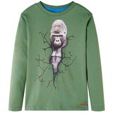 vidaXL Otroška majica z dolgimi rokavi svetlo kaki 116 | Shoptok.si