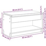  Klupa za hodnik s jastukom Sivi Sonoma 83 x 38 x 45 cm - Sivi Sonoma 83 cm | shoptok.hr