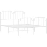 Metalni okvir kreveta uzglavlje i podnožje bijeli 150 x 200 cm | shoptok.hr
