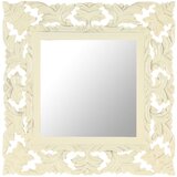vidaXL Ročno izrezljano ogledalo belo 50x50 cm trden mangov les, (20743526) | Shoptok.si