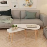 vidaXL set Stolića za Kavu 2 kom od Masivne Borovine Bijeli | shoptok.hr