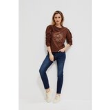 Moodo Long-sleeved blouse with a metallic print | Shoptok.si