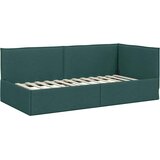  Kutni okvir kreveta Tamnozelena 90 x 190 cm tkanina | shoptok.hr