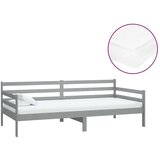  Dnevna postelja z vzmetnico 90x200 cm siva trdna borovina, (20645648) | Shoptok.si