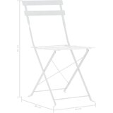  3-dijelni bistro set čelični bijeli | Eponuda.com