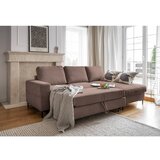 Miuform Rjava raztegljiva kotna sedežna garnitura iz rebrastega žameta (desni kot) Lofty Lilly – | Shoptok.si