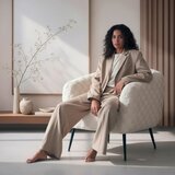 XORA DIZAJNERSKI FOTELJ, bela tekstil | Shoptok.si