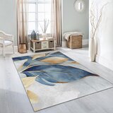 Mila Home modra/zlata pralna preproga 160x230 cm golden leaves – | Shoptok.si