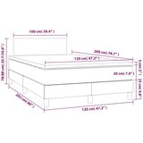  box spring s madracem LED svjetlosivi 120x200 cm tkanina | shoptok.hr