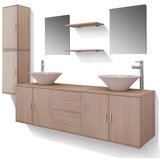 Maison Chic 11delni Komplet kopalniškega pohištva - Kopalniški sestavi z Umivalnikom in Pipo Bež, (21787390) | Shoptok.si