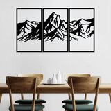 Wallity Set zidnih dekoracija Mountain 4, 42x72 cm, 1.2 mm, 3 komada, Crna Cene