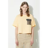 Columbia Bombažna kratka majica Painted Peak ženska, rumena barva, 2074491