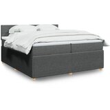 Maison Chic Box spring postelja - Vzmetna postelja z vzmetnico temno siva 200x200 cm blago SL5010, (21906705) | Shoptok.si