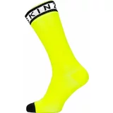 Sealskinz Waterproof Warm Weather Mid Length Sock With Hydrostop Neon Yellow/Black/White L