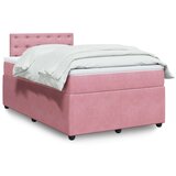 vidaXL Box spring postelja z vzmetnico roza 120x200 cm žamet, (21321212) | Shoptok.si