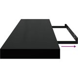  Plutajuća zidna polica visoki sjaj crna 90 x 23,5 x 3,8 cm MDF | shoptok.hr
