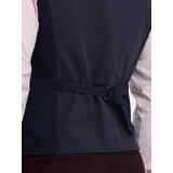 Ombre Men's vest without lapels in delicate check - navy blue | Shoptok.si
