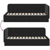  Kutni okvir kreveta Crna 90 x 190 cm Baršun | shoptok.hr