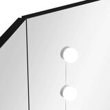 vidaXL Kotna mizica za ličenje z LED lučkami črna 111x54x141,5 cm | Shoptok.si