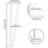 vidaXL Ukosnice noge za stol 4 kom crne 42 cm čvrstog čelik | shoptok.hr