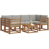  Set vanjskih sofa 7 kom. Prirodna i svijetlo siva | shoptok.hr