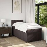 vidaXL Box spring postelja z vzmetnico temno rjava 100x200 cm blago, (21307032) | Shoptok.si
