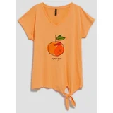 Moodo WOMEN'S T-SHIRT L-TS-4059 PEACH