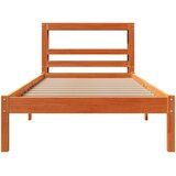  Okvir kreveta s uzglavljem voštano smeđi 100x200 cm od borovine | shoptok.hr