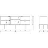 noo.ma Tamno plava TV komoda 180x79x50 cm Bau – | shoptok.hr