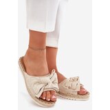 Boto Women's Platform Sandals With Braiding And Bow Beige Alpireda | Shoptok.si