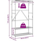 vidaXL Stalak za odjeću s policama 110x40x175 cm od bambusa | shoptok.hr
