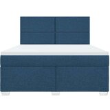 vidaXL Box spring postelja z vzmetnico modra 180x200 cm blago | Shoptok.si
