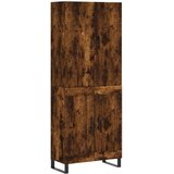  Visoka komoda dimljeni hrast 69,5x34x180 cm konstruiranog drva Slike