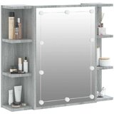 vidaXL omarica z ogledalom in led lučkami siva sonoma 70x16,5x60 cm | Shoptok.si