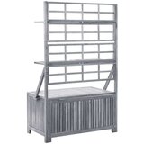 Škatla za shranjevanje z oporno mrežo siva 99x55x160 cm akacija | Shoptok.si