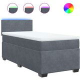 Box spring krevet s madracem tamnosivi 80 x 200 cm baršunasti | shoptok.hr