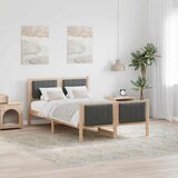  Okvir kreveta smeđe i tamnosivo 120 x 190 cm Masivna borovina | shoptok.hr