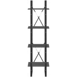 vidaXL Ormarić za knjige s 4 razine sivi 40x30x140 cm masivna borovina | shoptok.hr