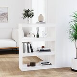 vidaXL Knjižna omara/pregrada bela 80x30x103,5 cm trdna borovina Cene
