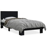  Okvir za krevet crni 75 x 190 cm od konstruiranog drvo i metal | Shoptok.si