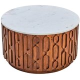 Premier Housewares Okrugao stolić za kavu s mramornom pločom u prirodnoj boji ø 70 cm Torcino – Cijene