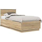  Krevetna konstrukcija s uzglavljem Hrast sonoma 100 x 200 cm | shoptok.hr