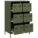 Visoka komoda maslinastozeleni 68x39x101,5 cm od čelika | Eponuda.com