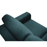 Cosmopolitan Design Modrozelena žametna raztegljiva sedežna garnitura s prostorom za shranjevanje 235 cm Kyoto – | Shoptok.si